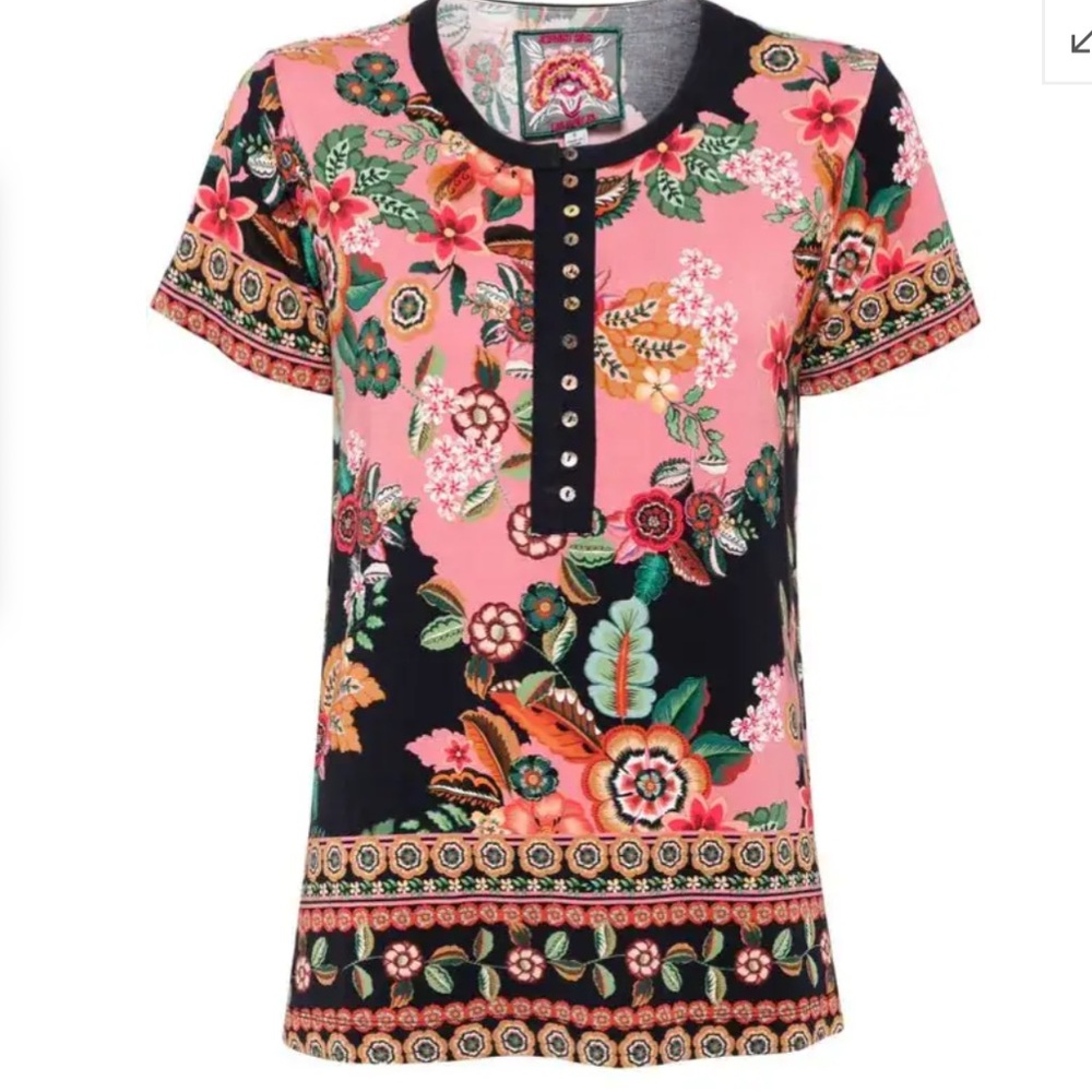 NWT Johnny Was Janie Floral Tee Shirt new boho colorful